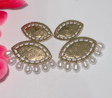 Pearl Evil Eye Earring Set