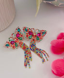 Butter Free 🦋 Multicolor Dangle Post-Back Earrings - TheQueenBling