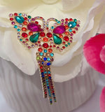 Butter Free 🦋 Multicolor Dangle Post-Back Earrings - TheQueenBling