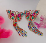Butter Free 🦋 Multicolor Dangle Post-Back Earrings - TheQueenBling